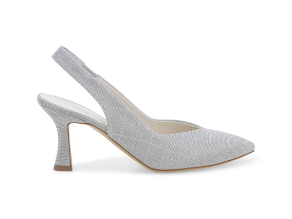 Melluso Slingback Elegante Punta Sfilata Tomaia Tessuto Argento D168W-234339